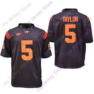 Mitch 2020 Ny NCAA Virginia Tech Hokies Jerseys 5 Tyrod Taylor College Football Jersey Black Size Youth Adult