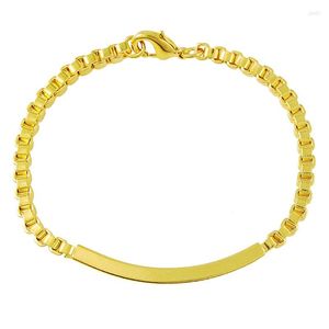 Link Armbänder Großhandel 24k Gold Armband Mode Box Handkette für Frauen Männer Luxus Schmuck