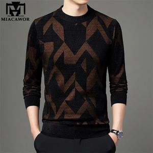 Męskie swetry moda druk męski Sweter Wysokiej jakości wełniany pullover o-deterk Slim Fit Skoczniki Kolejne Koreańskie Casual Pull Homme Y448 220924