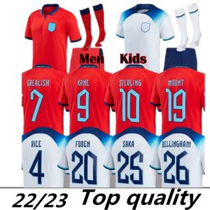 Soccer Jersey England 23 22 KANE FODEN STERLING MOUNT RASHFORD SANCHO MAGUIRE GREALISH 2022 Football Shirts Men Kids Kit Uniforms BELLINGHAM SAKA