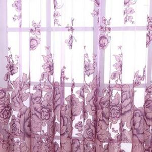 Curtain Modern Tulle Curtains Purple Children Bedroom Door Short Kitchen Window Kids Drape