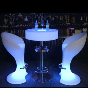 LED-Rundlichtfuß-Stehtisch, quadratischer, bunter Cocktailtisch, kreativer Fußtisch