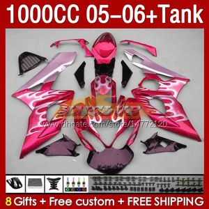 Wtryskowe Formy Formy dla Suzuki GSXR 1000 cm3 1000cc K5 05-06 Bodywork 157NO.153 GSXR-1000 GSX R1000 GSXR1000 05 06 GSX-R1000 2005 2006 OEM Reward Tank Silvery Red Red