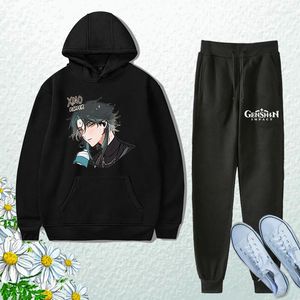 Herrtröjor genshin påverkar anime pullover kawaii par toppar harajuku kvinnors tröja och tröjor sätta hip hop streetwear män