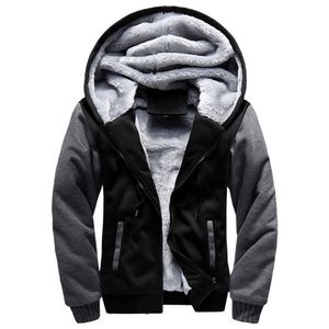 Herrtröjor tröjor vinter tjocka varm fleece dragkedja coat sportkläder manlig streetwear 4xl 5xl 220924