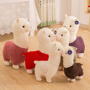 28 cm knuffel dieren 6 kleuren Alpaca Soft Plush Toys lama arpakasso knuffel dier kawaii schattig voor kinderen kerstcadeaus c57