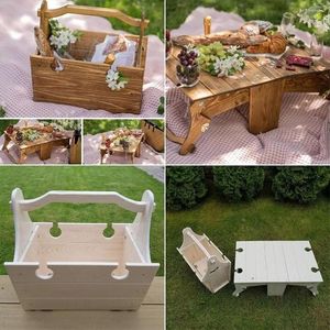 Camp Furniture Wooden Folding Table Portable Outdoor Beach Camping Garden Picnic Desk Tea Wine Glass Holder Storage Basket Accessory