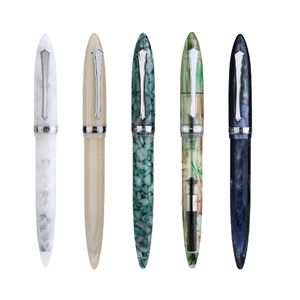 Fountain Pens PENBBS 480 Acrylic Fountain Pen Fine Nib 05mm Silver Clip with Gift Box Beautiful Writing Ink Pen for Office Business 220923