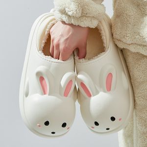 Slippers Women Indoor Slippers Warm Plush Home Slipper Waterproof Winter Shoes Woman Flats Soft Slient Slides Cozy Cute Bunny Shoes 220926