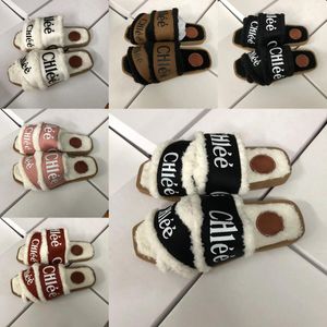 Slippers boot outdoor black whith red White plush Sandals designer Winter Booties Woody Mules foam women shoes size eur 36-42