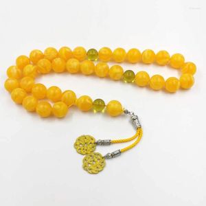 Strand chegar a resina amarela Tasbih 33 45 51 66 99 BEADS HIGH PARA ALTA QUALIDADE MISBAHA HOM