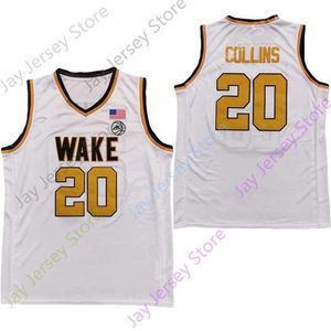 Mitch 2020 New NCAA College Wake Forest Demon Deacons Maglie 20 John Collins Maglia da basket Taglia bianca Giovani adulti