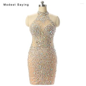 Party Kleider Sexy Sheer Mieder Champagner Gerade Kurze Cocktail 2022 Mit Strass Mädchen Mini Prom Kleider Vestidos De Coctel