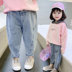 Jeans bebês jeans de cor sólida para meninas primavera outono jean garoto casual estilo criança roupas girl 20220926 e3
