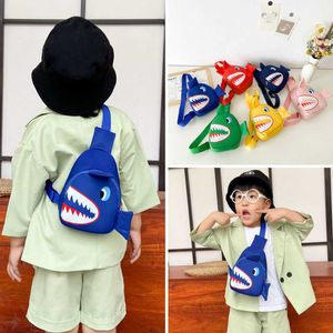 Backpacks Lovely Children s Small Shoulder Bags Cute Cartoon Shark Boys Kids Chest Girls Baby Wallet Coin Purse Messenger Handbags 220924