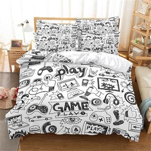 Zestawy pościeli Zestaw Gamer Set Queen Duvet Cover Cotton Room 220924