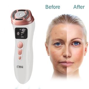 Ansiktsvårdsenheter Mini HIFU Skin Machine Ultraljud RF EMS Beauty Device Massager Necklyftning Tätt för föryngring Produkt 220922