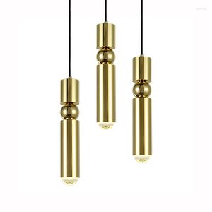Lâmpadas pendentes modernas lâmpadas de luzes nórdicas de cristal de cobre de ouro