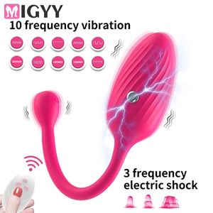 Vibradores Controle remoto Kegel Shock Electric Bolas vaginais para mulheres Estimula￧￣o de clit￳ris Vibrador Toy sexo Feminino Masturba￧￣o ovo vibrat￳rio 220923