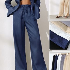 Women's Pants Capris Cotton Gray High Waisted Harem Loose Soft Elastic Waist White Summer Blue Casual Trousers for Female 220922