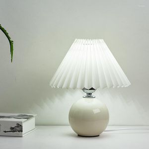Tischlampen Vintage Plissee Japan Stil Keramik Tuch Stehende Schreibtischlampe Für Wohnzimmer Schlafzimmer Kunst Dekor Leuchten