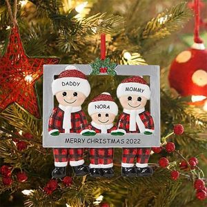 Juldekorationer Juldekor för hem DIY Personlig familj Santa Claus Chirstmas Tree Hanging Ornament Pendant Year Gift Navidad 220926