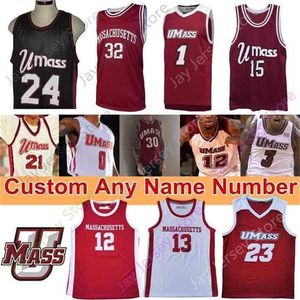 Mitch Custom 2020 UMass Minutemen Basketball Jersey NCAA College Sean East Tre Mitchell T.J. Weeks Carl Pierre Samba Diallo Keon Clergeot