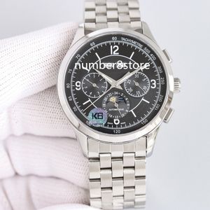 Q4138123 MENS Titta på månfasen Perpetual Calendar Swiss Cal.759 Automatisk rörelse 28800VPH SAPPHIRE CRYSTAL ROUSLESS STÅL KLASSIK Luxury Wristwatch