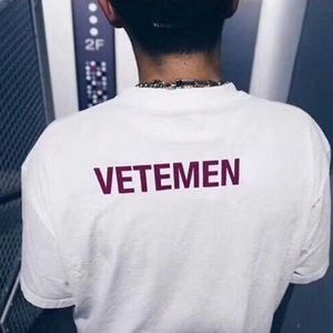 22ss męska koszulka Vetemen nadruk w litery bluza projektant tshirt mężczyzna lato bawełniana koszulka z krótkim rękawem damska pulower tee 4xl 5xl