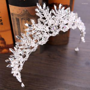 Headpieces Luxury Baroque Rhinestone Crystal Beaded Headband Tiara Bride Crown Wedding Korean Hair Ornaments LXH