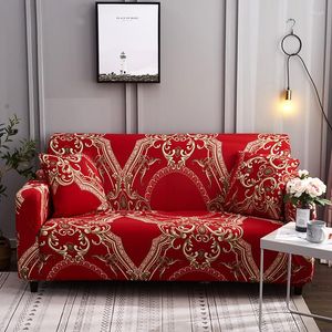 Chair Covers Red Stretchable Sofa Cover Royal Style Slipcover Elastic Couch Tension For Living Room
