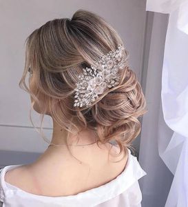 Headpieces Flowers Headdress Women Hair Comb Rhinestones For Accessories Wedding Decoration Jewelry Bride Fascinator