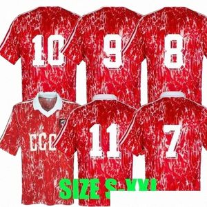 1990 Sovjet Unie Retro World Cup Soccer Jersey USSR White Aleinikov Protasov Zavarov Belanov Classic Vintage Football Tops Shirts S XL G9AT I7VF