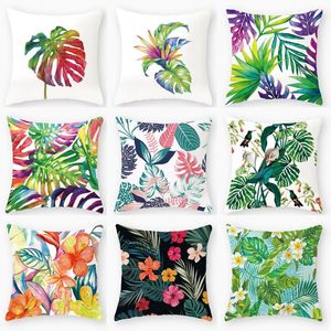 Pillow Leaf 3D Printing Case Sofa Bed Home Decor Cojines Velvet Cushion Cover Room Decoration Silk Pillowcase Drop