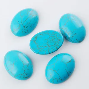 Turquoises Stone Loose Gemstones Flat Back Oval Cabochon 22x30x7mm CAB No Drill Hole Jewelry Making U3239