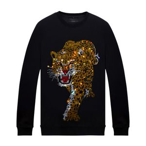 Langarm-Sweatshirts für Damen und Herren mit Strass-Motiven, Rundhalspullover, lässige Oberteile, ohne Kapuze, Herbst und Winter