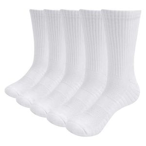 Men's Socks YUEDGE Men 5 Pairs Solid Color Breathable Comfortable Cotton Cushion Deodorant Crew Socks Work White Socks 220923