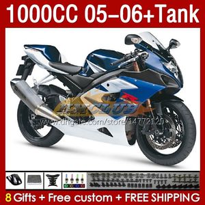 Injection blue stock Mold Fairings & Tank For SUZUKI GSXR 1000 CC K5 GSX-R1000 05-06 Bodywork 157No.103 GSXR-1000 GSXR1000 2005 2006 GSX R1000 1000CC 05 06 OEM Fairing