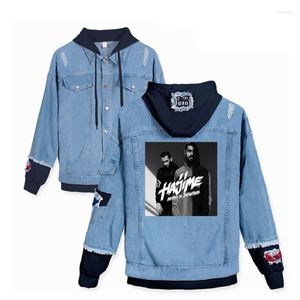 Men's Jackets Hajime MiyaGi Andy Panda Denim Jacket Men Women Streetwear Hip Hop Men's Hooded Jean Male Casual Loose Outerwear