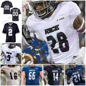 Mitch Custom 2020 Rice Owls Football Jersey NCAA College Tom Stewart Aston Walter Brad Rozner Austin Trammell Blaze Alldredge Wiley Green