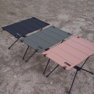 Camp Furniture Leichter Outdoor-Grill-Picknick-Wandertisch aus Aluminiumlegierung, tragbar, faltbar, Esstisch, Campingzubehör, Schwarz