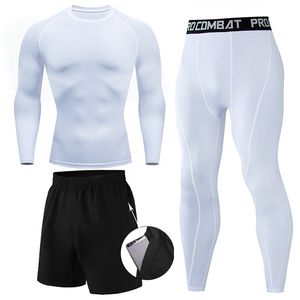 Erkek tişörtler 23pcs setler boks takım elbise rashguard erkek kiti mma sıkıştırma giyim erkekler uzun kollu tişörtler eşlik 236y