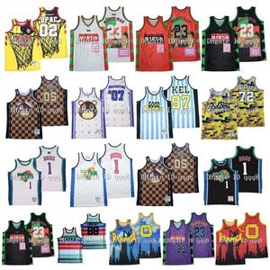 GLA Basketball Jerseys Notorious B.I.G. Biggie Smalls 72 Bad Boy Mtv 81 Rock Roll acima do aro 02 Tupac Martin Marty Mar Payne 23 Chucky 88