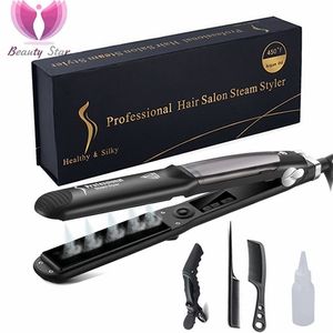 Hair Straighteners Professional Steam Straightener Ceramic Vapor Flat Iron Seam Straightening Curler Steamer Styling Tool 220922