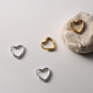 Ohrstecker Echt 925 Sterling Silber Hohles Herz Für Frauen Edlen Schmuck 2022 Nette Liebe Hoop Ohrringe Weiblichen Zubehör