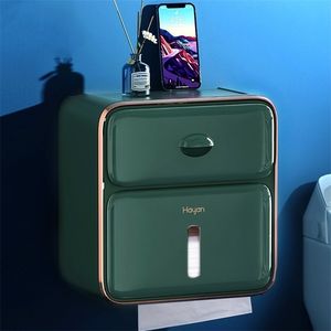 Toilet Paper Holders Wall Mount Holder Waterproof Tissue Box Creative Tray Roll Tube Storage Wc Stand Shelf Bathroom 220924