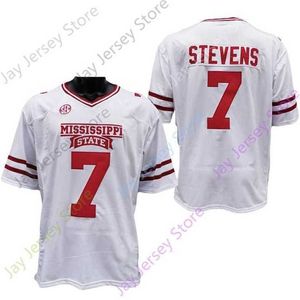 Mitch 2020 New NCAA Mississippi State MSU Jerseys 7 Stevens College Football Jersey White Size Youth Adult All Stitched Embroidery