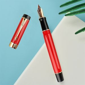 Penne stilografiche Jinhao 100 Centennial Penna stilografica in resina rossa con pennino Jinhao EFFMBent Converter Scrittura Business Office Gift Penna a inchiostro 220923