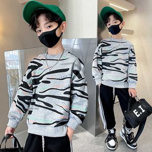 Pullover Boys Sweatshirts Spring Letter Leopard Printshirt Sweatshirt Childs