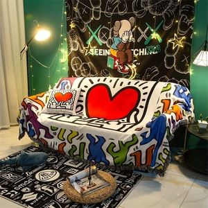 Decken Cartoon Liebe Sofa Decke wasserdicht schmutzabweisend Handtuch Bettdecke Wohnkultur Tuch Kissen Europa Teppiche Tischdecke 220922